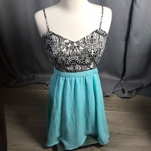 Jealous Tomato Blue and Aztec Print Dress